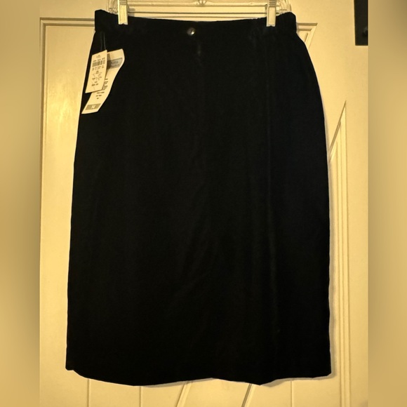 NWT Vintage Black Velvet Skirt Pencil Size 14 Norton MCNAUGHTON See Pics As Is - Picture 2 of 10